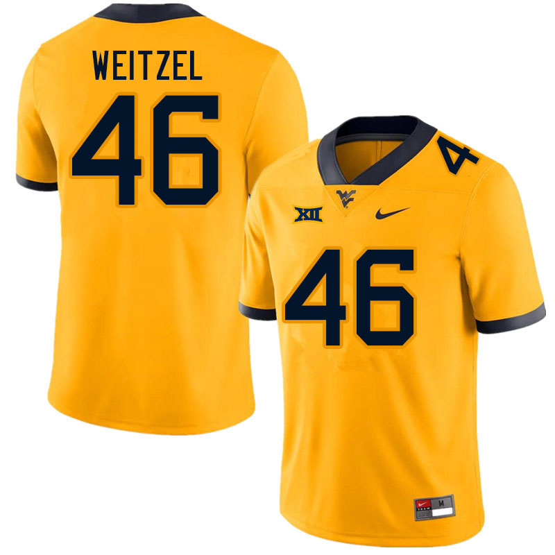 NCAA Men's Trace Weitzel West Virginia Mountaineers Gold #46 Nike Stitched Football College Authentic Jersey WX23B51BT